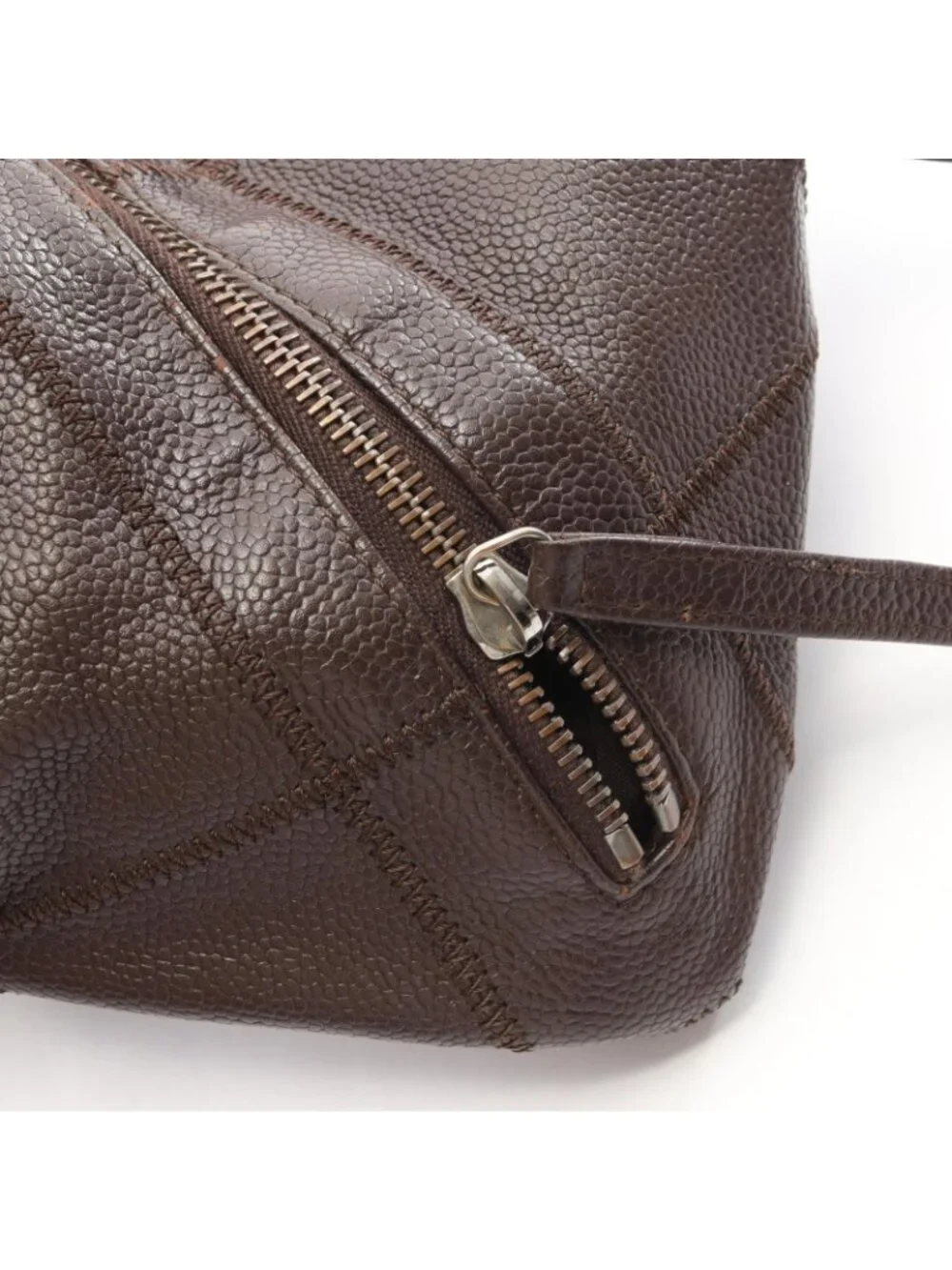 Chanel Tote Cho Edge Coat Dark Brown Caviar Leather Cho Boston Bag